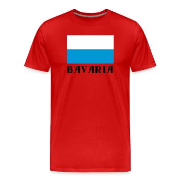 Ligne horizontale blanc-bleu-noir - T-shirt bio Premium Homme - rouge - Devant - Damien (186cm)
