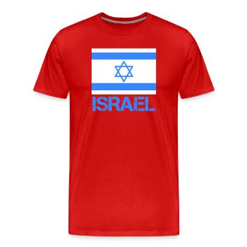 Flag of Israel with Star of David - Men's Premium Organic T-Shirt - red - Front - Damien (186cm)