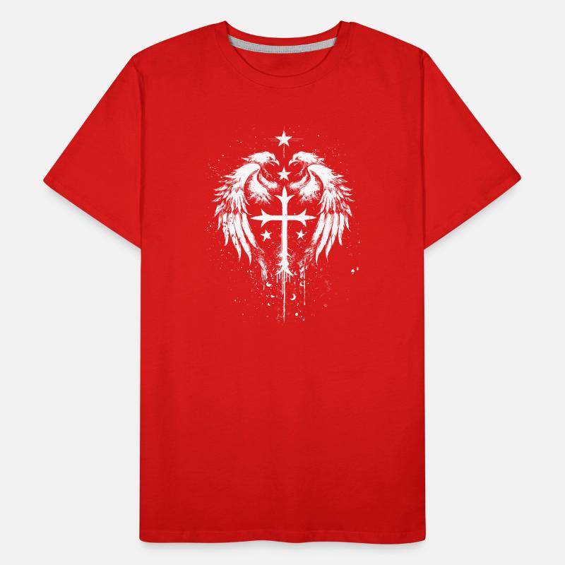 Goth Gothic Emo Kreuz Männer Premium Bio T-Shirt