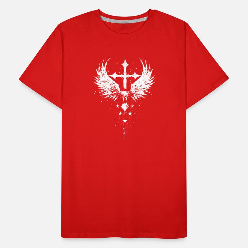 Croix Gothique Ange Emo T-shirt bio Premium Homme