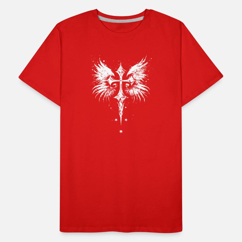 Croix Goth Gothique Emo T-shirt bio Premium Homme