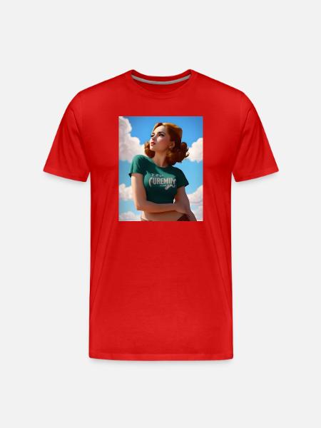 Retro lady under the sky - GBC - Men's Premium Organic T-Shirt - red