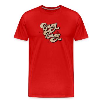 Bang Bang Retro Halbton - Männer Premium Bio T-Shirt - Rot - Vorne - Damien (186cm)