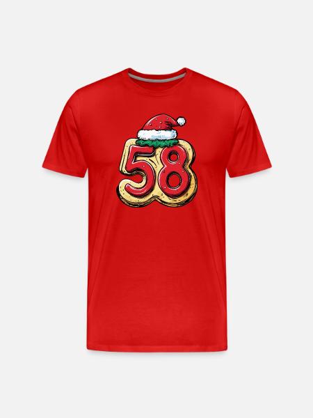 58 Numéro Biscuit Noël - T-shirt bio Premium Homme - rouge