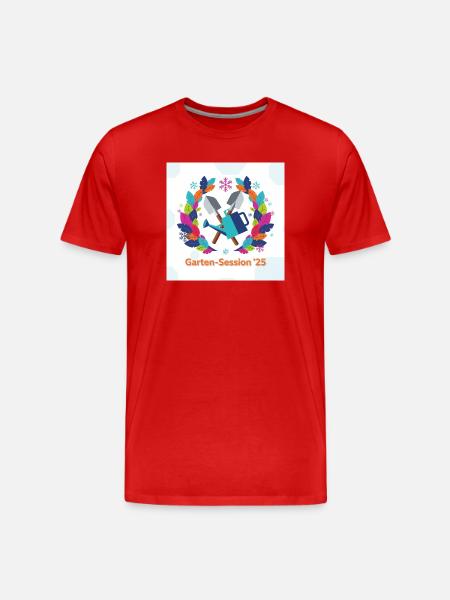 Geometric Garden Tools "Garden Session '25" - Men's Premium Organic T-Shirt - red