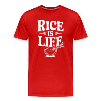 Rice is Life - Men's Premium Organic T-Shirt - red - Front - Damien (186cm)
