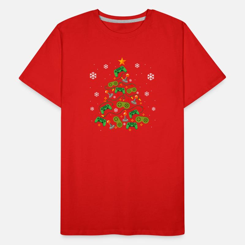 Weihnachtsbaum Controller Gaming Lover Gamer Männer Premium Bio T-Shirt