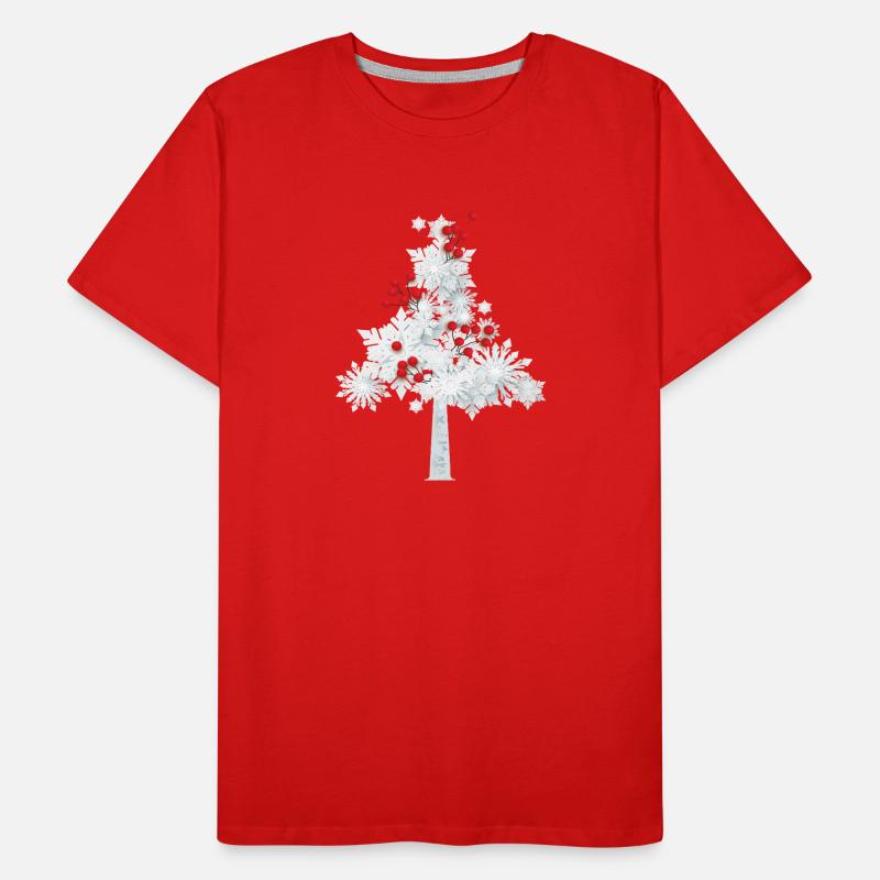 Snowflake Christmas Tree Men's Premium Organic T-Shirt
