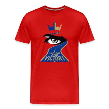 Vision et victoire - T-shirt bio Premium Homme - rouge - Devant - Damien (186cm)