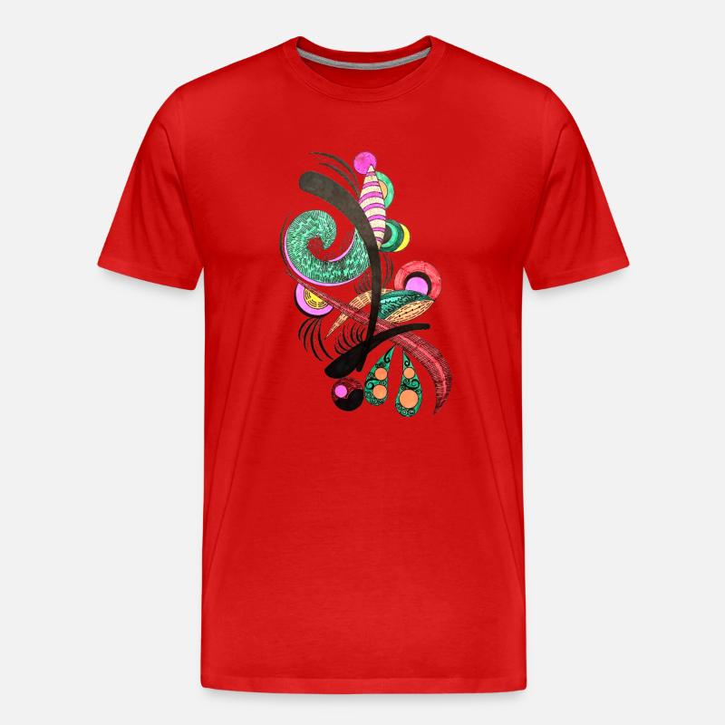 Abstrakte Farbspiralen - Männer Premium Bio T-Shirt - Rot