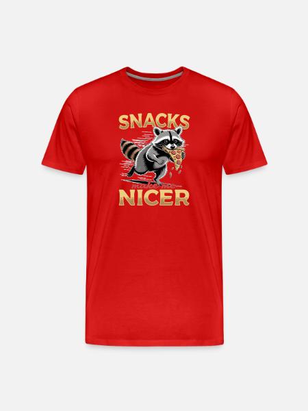 Funny Raccoon - Men's Premium Organic T-Shirt - red