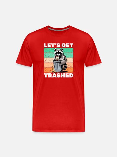 Funny Raccoon - Männer Premium Bio T-Shirt - Rot