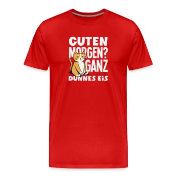 Bonjour chat de glace très mince - T-shirt bio Premium Homme - rouge - Devant - Damien (186cm)