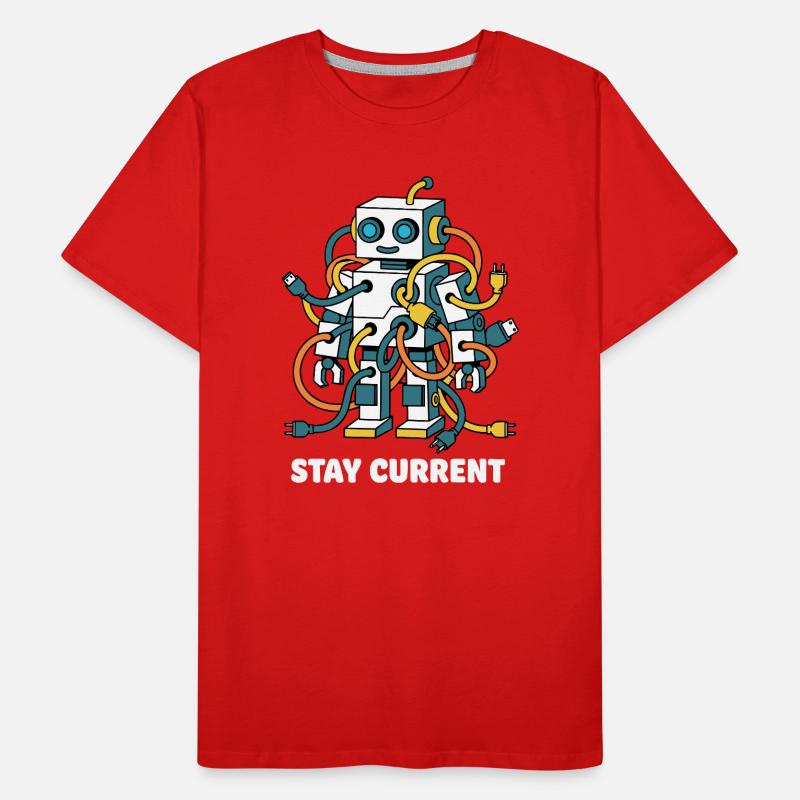 Stay Current Robot Cable Art Men's Premium Organic T-Shirt