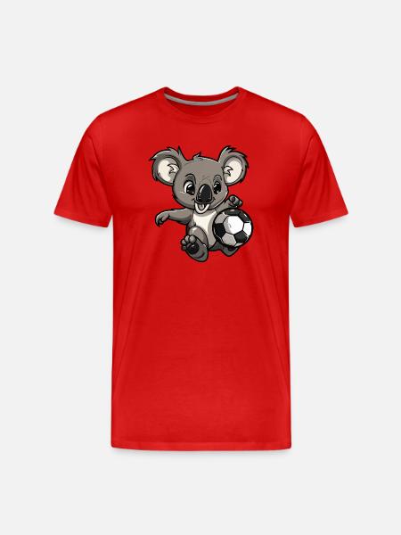 Koala Fußball Comic - Männer Premium Bio T-Shirt - Rot