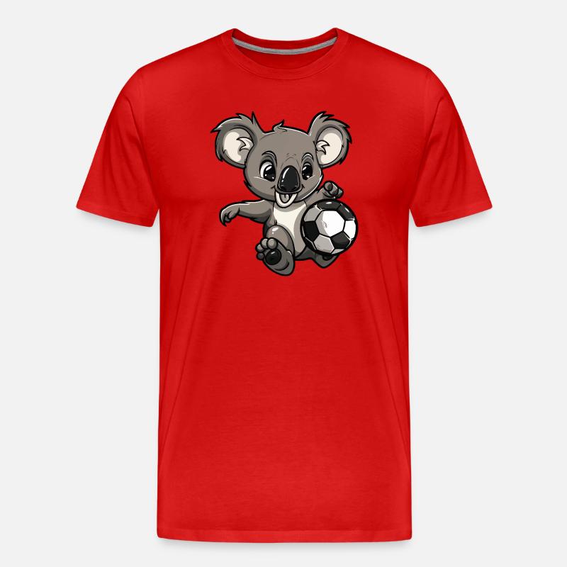 Koala Fußball Comic - Männer Premium Bio T-Shirt - Rot