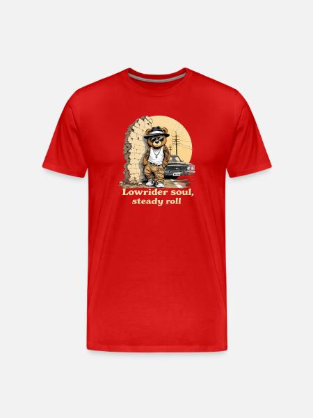 Lowrider Soul Bear - Men's Premium Organic T-Shirt - red