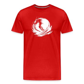 Energetic Surfing Art Surfer - Men's Premium Organic T-Shirt - red - Front - Damien (186cm)
