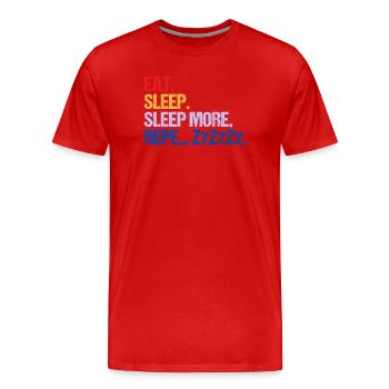 MANGER DORMIR DORMIR DORMIR PLUS ZzZzZ - T-shirt bio Premium Homme - rouge - Devant - Damien (186cm)