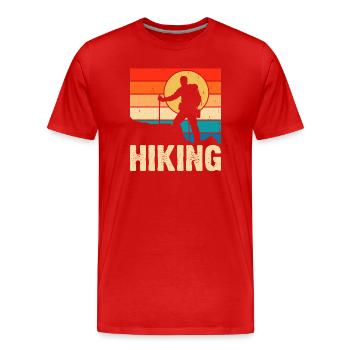 Hiking Retro - Männer Premium Bio T-Shirt - Rot - Vorne - Damien (186cm)
