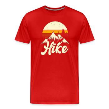Hiking Retro - Männer Premium Bio T-Shirt - Rot - Vorne - Damien (186cm)