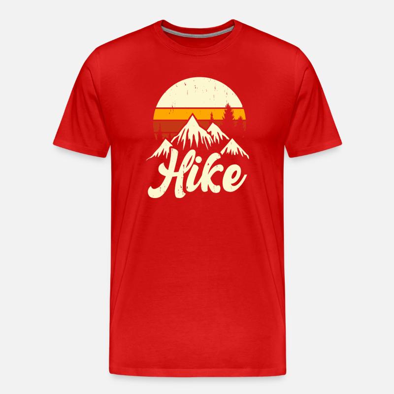 Hiking Retro - Männer Premium Bio T-Shirt - Rot
