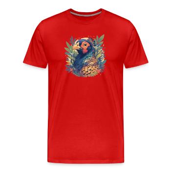 Faisans Faisan - T-shirt bio Premium Homme - rouge - Devant - Damien (186cm)