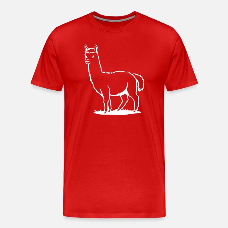 Alpaka T-shirt Geschenk  - Männer Premium Bio T-Shirt - Rot