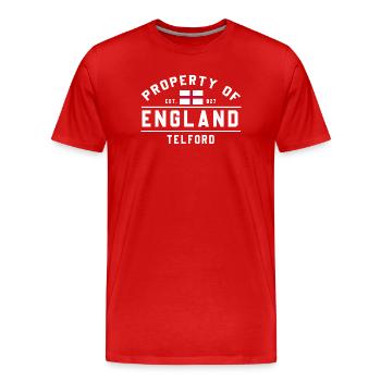 Logo graphique du drapeau de l’Angleterre - T-shirt bio Premium Homme - rouge - Devant - Damien (186cm)