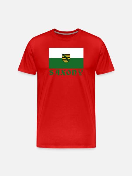 Saxony emblem flag design - Men's Premium Organic T-Shirt - red