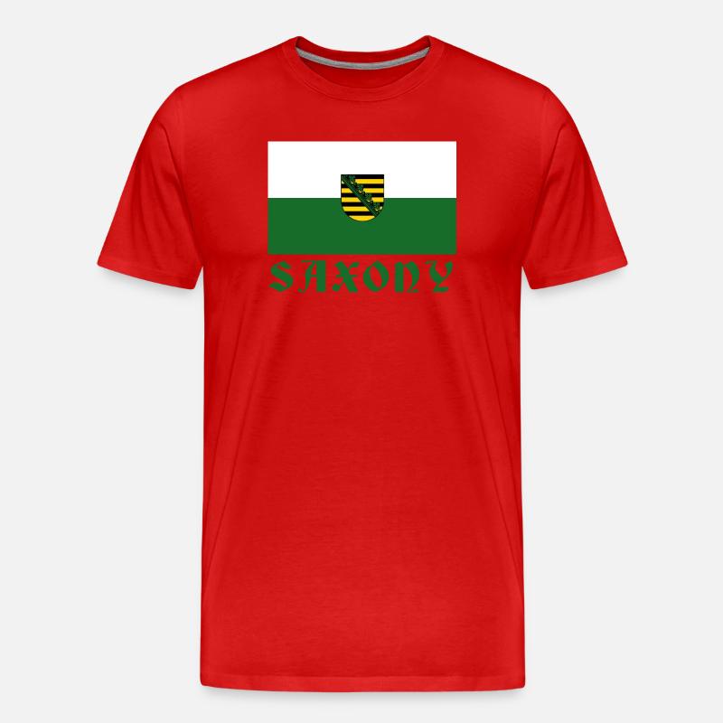Sachsen Emblem Flagge Design - Männer Premium Bio T-Shirt - Rot
