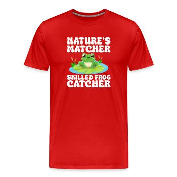 Frog Catcher Nature´s Matcher Skilled Catcher Frog - Männer Premium Bio T-Shirt - Rot - Vorne - Damien (186cm)