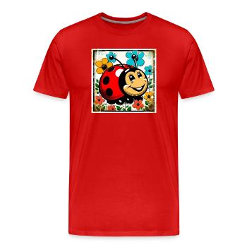 coccinelle - T-shirt bio Premium Homme - rouge - Devant - Damien (186cm)