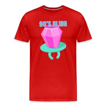 90s Bling - 90er Jahre Nostalgie Humor - Männer Premium Bio T-Shirt - Rot - Vorne - Damien (186cm)