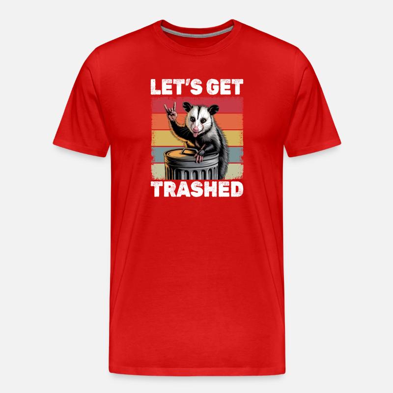 Funny Opossum - Männer Premium Bio T-Shirt - Rot