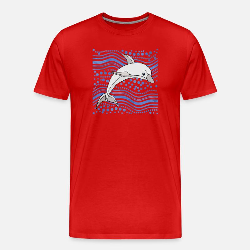 Delfin - Männer Premium Bio T-Shirt - Rot