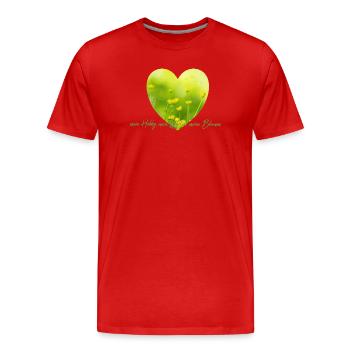 Heart Flower Garden Love Buttercup Garden Gardener - Men's Premium Organic T-Shirt - red - Front - Damien (186cm)
