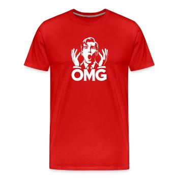 OMG Ausdruck Pop Art - Männer Premium Bio T-Shirt - Rot - Vorne - Damien (186cm)