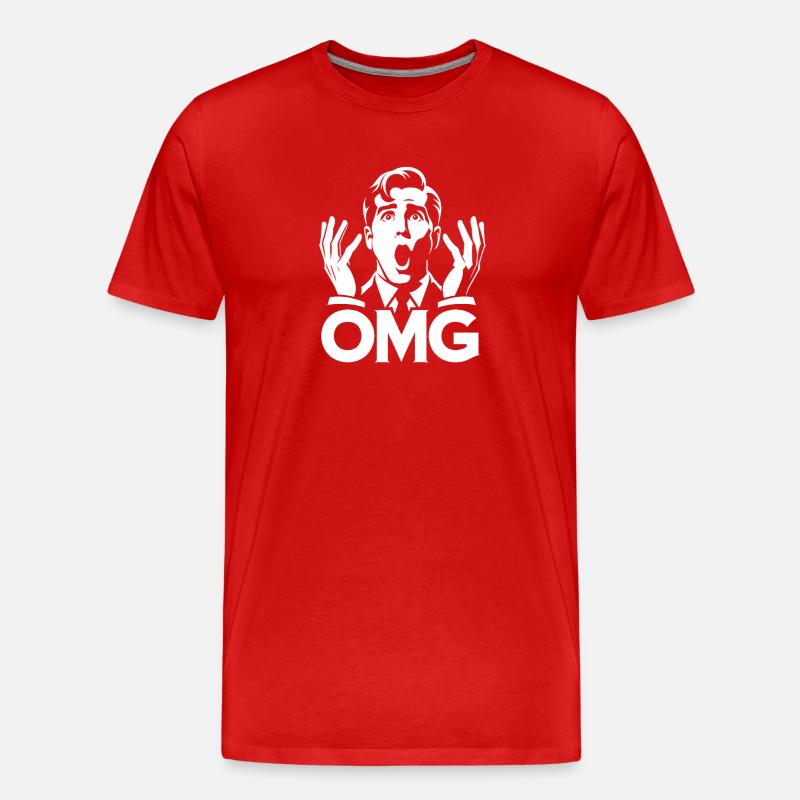 OMG Expression Pop Art - T-shirt bio Premium Homme - rouge