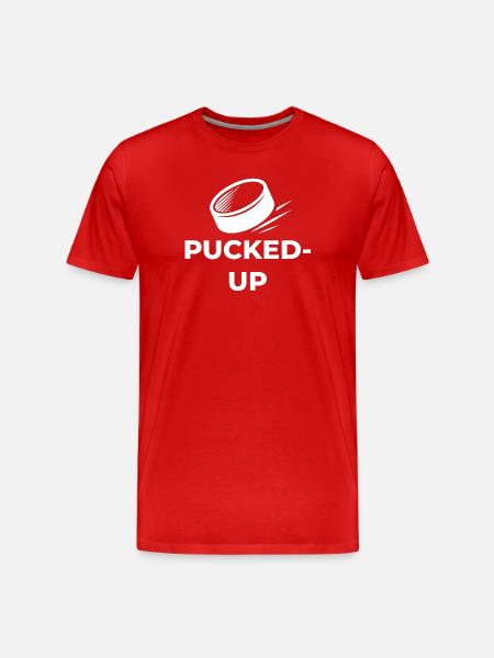 PUcked up_white_logo - Men's Premium Organic T-Shirt - red