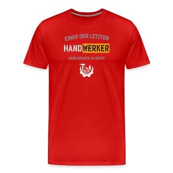 L’un des derniers artisans et non un remplaçant - T-shirt bio Premium Homme - rouge - Devant - Damien (186cm)