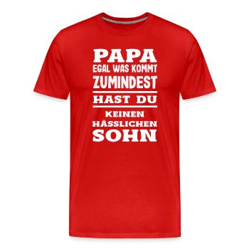 Lustiges Vatertag Geschenk Papa Bier - Männer Premium Bio T-Shirt - Rot - Vorne - Damien (186cm)
