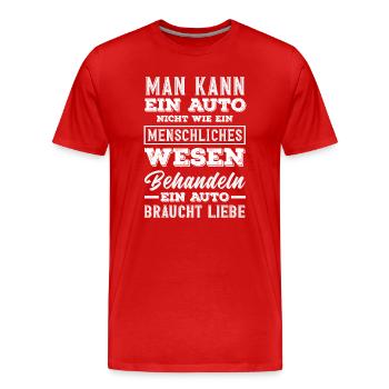 Lustiges Autoliebhaber Auto Fan - Männer Premium Bio T-Shirt - Rot - Vorne - Damien (186cm)