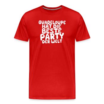 Geschenk für Guadeloupe - Männer Premium Bio T-Shirt - Rot - Vorne - Damien (186cm)