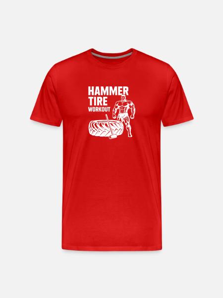 Hammer Tire Workout - Men's Premium Organic T-Shirt - red