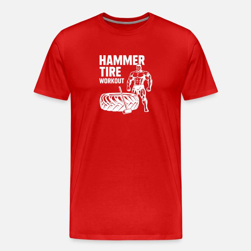 Hammer Reifen Training - Männer Premium Bio T-Shirt - Rot