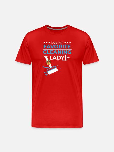 Santa's Favorite Cleaning Lady - Men's Premium Organic T-Shirt - red