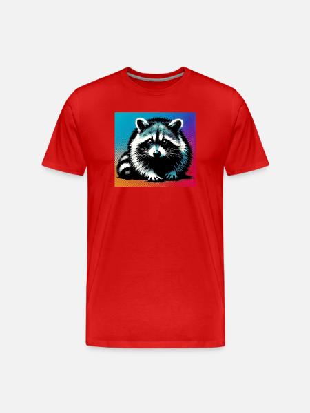 Raccoon - Men's Premium Organic T-Shirt - red
