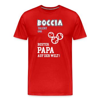 Boccia Best Dad Father Father's Day Birthday Boule - Men's Premium Organic T-Shirt - red - Front - Damien (186cm)