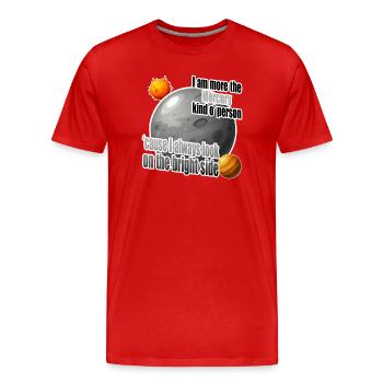 Je suis plutôt du genre Mercure - T-shirt bio Premium Homme - rouge - Devant - Damien (186cm)